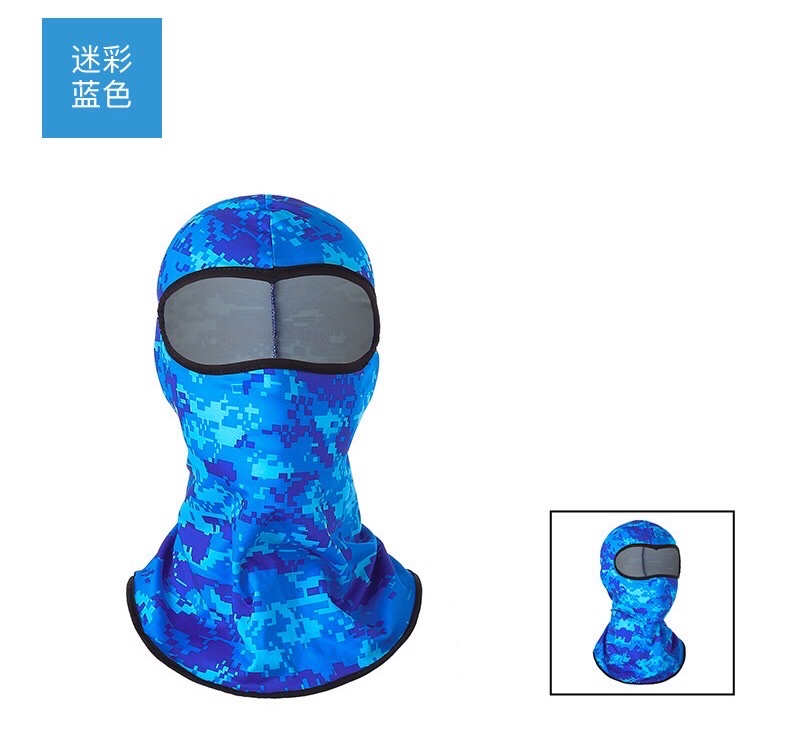 Cross-border CS mask headgear, ice silk cycling outdoor bicycle motorcycle inner liner camouflage sun protection headgear, blue camouflage civilian civilian civilian civilian civilian civilian civilian civilian detail image 1