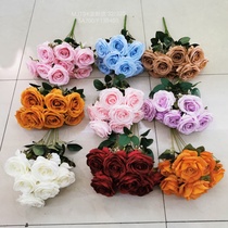 Artificial plant rattan wall hanging bundle wedding video tree arch decorative rattan vine vine flowers roses bundle autumn color