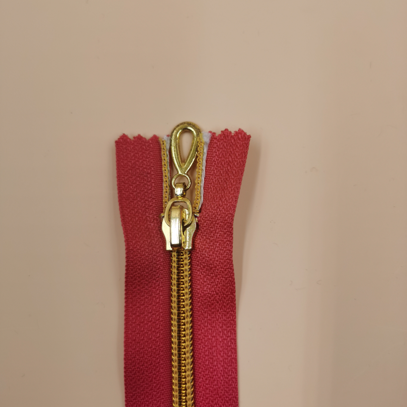 5号金齿拉链 挂镀封釉水滴头 20cm 红色详情图1