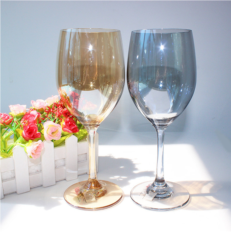 Modern, simple and creative glass wine glasses, household tall glasses, electroplated European red wine glasses, crystal glass wine sets Application Scenario