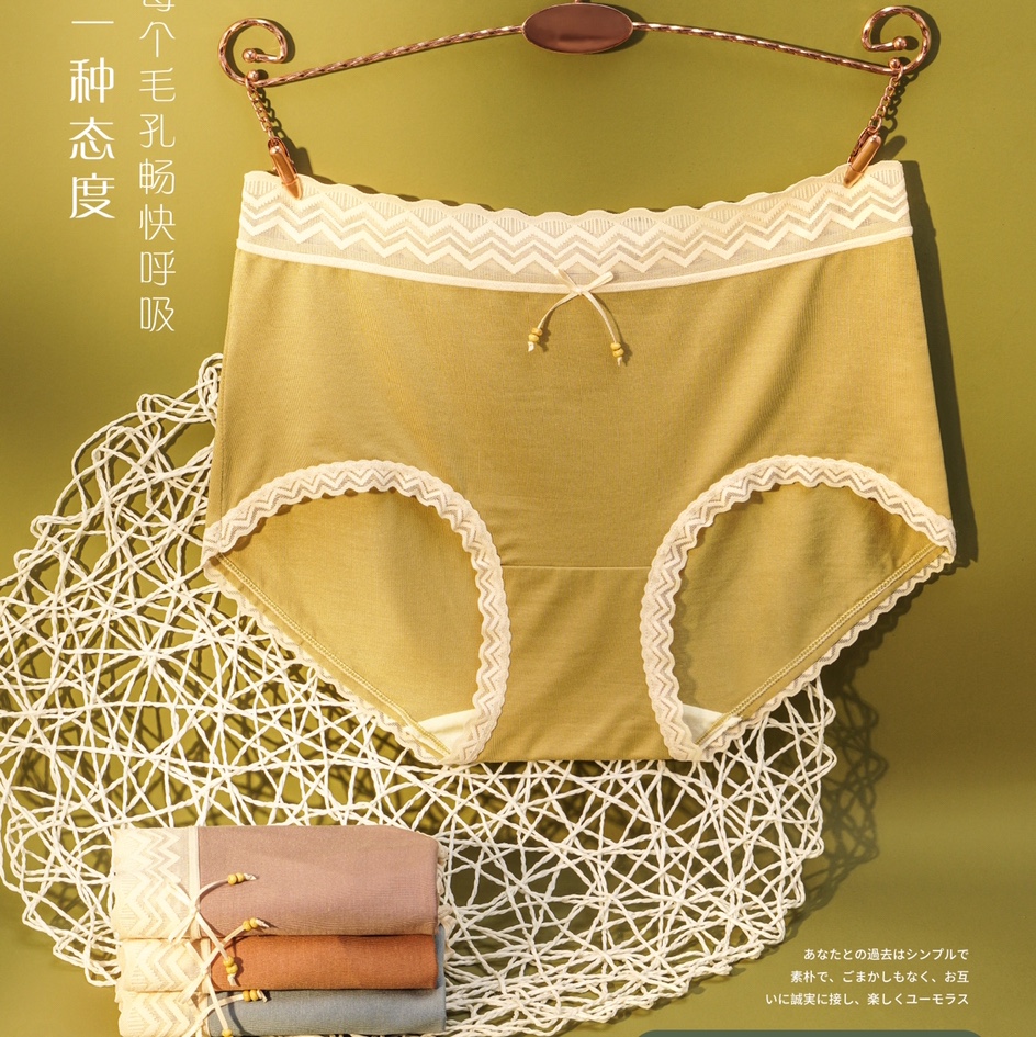Japanese Girls Small Fresh Underwear Summer New Cotton Anti-Bacterial Low-Waist Underwear Sexy Lace Seamless Underwear 1587
