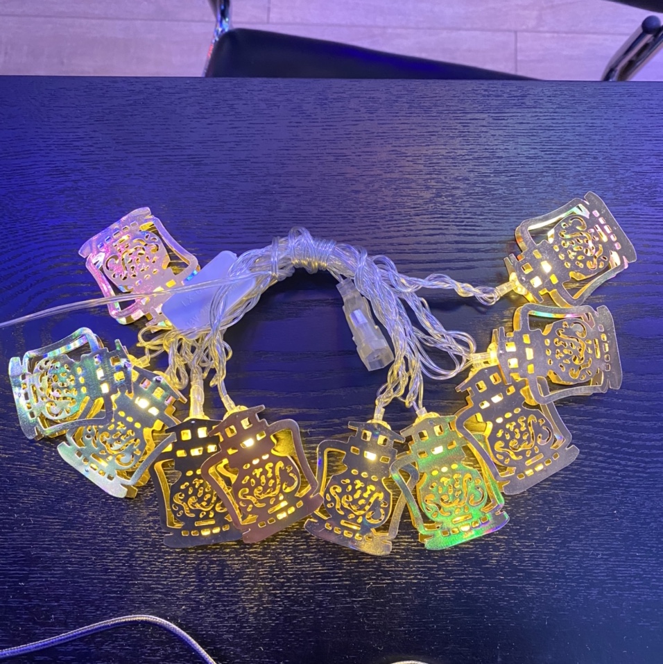 Middle Eastern Arab atmosphere decorative LED string lights, noble moon, auspicious night, golden stars, iron art string light wholesale, cross-border trade