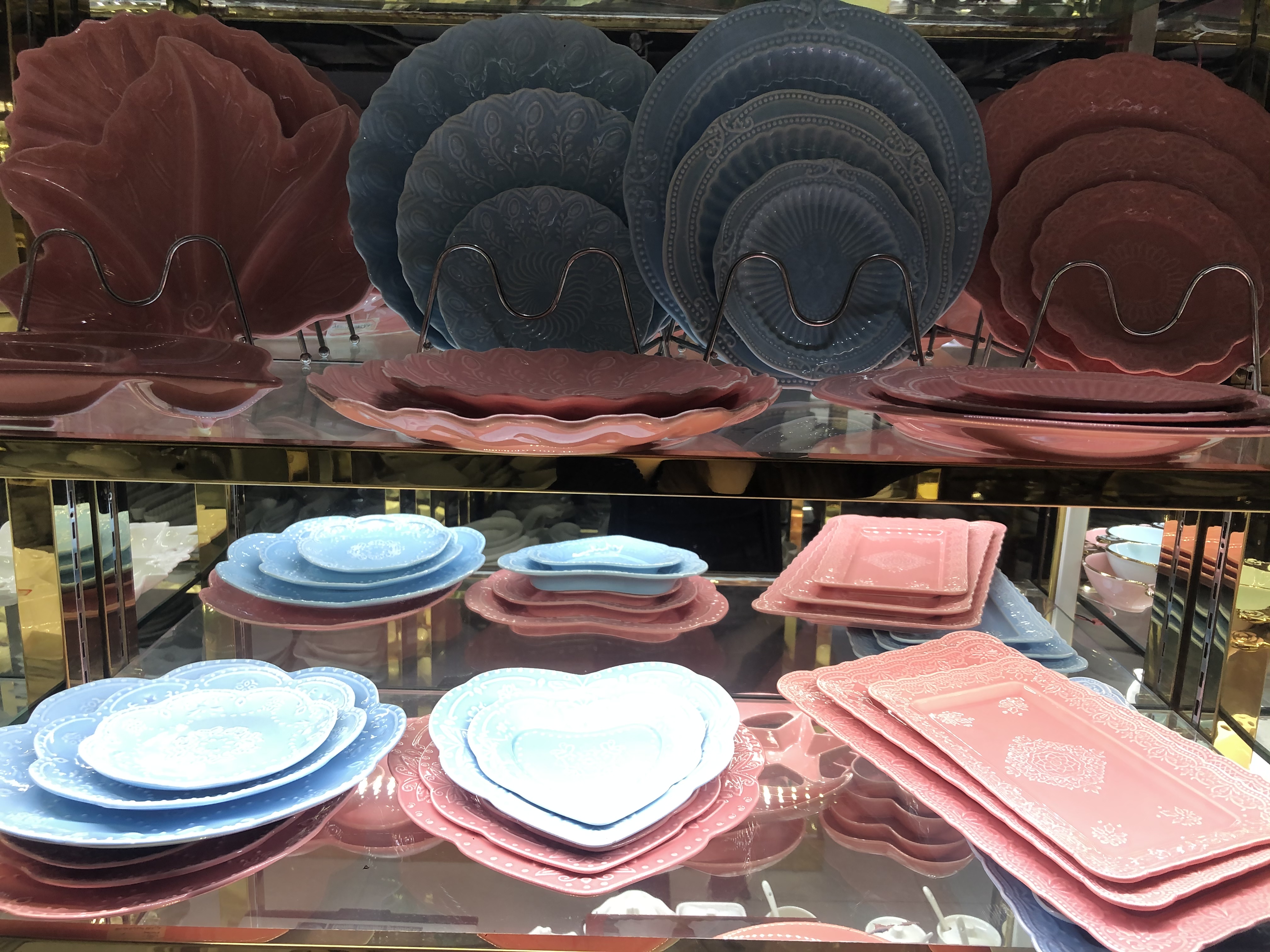 欧式浮雕下午茶蛋糕点心盘子家用菜盘 陶瓷色釉创意小碟小盘平盘产品图