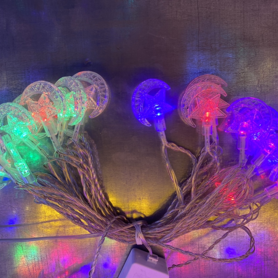 East Arab atmosphere decorative LED string lights, noble moon, Auspicious night, golden star iron art string lights, multi-scene export wholesale