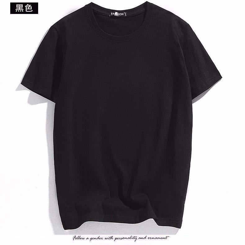 Pure cotton 270g heavy T-shirt, American-style men's and women's thickened half-sleeve, Hong Kong-style ins base layer, loose and simple solid color short sleeve 23