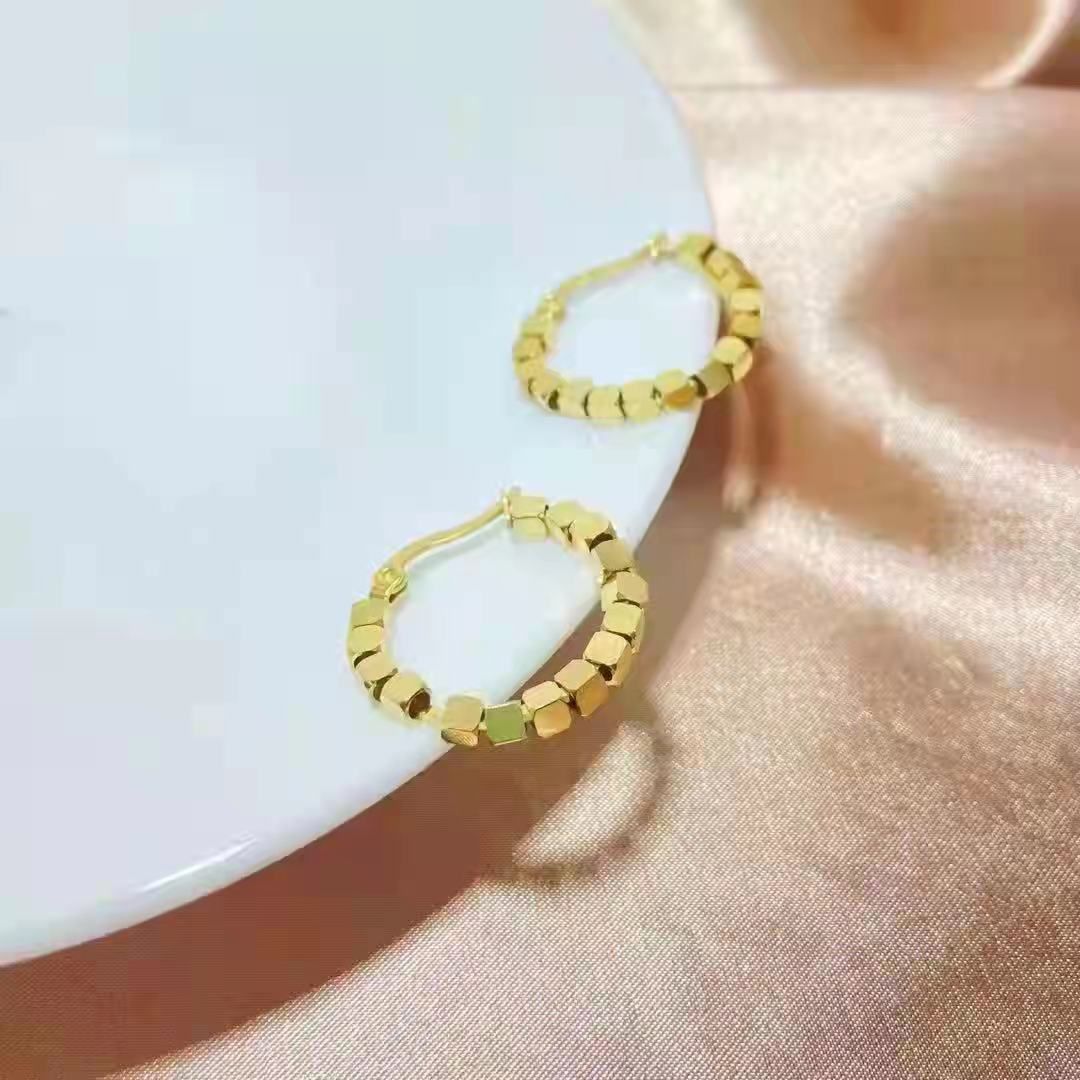 新款潮流时尚款韩版16个小方块耳环至美钢饰