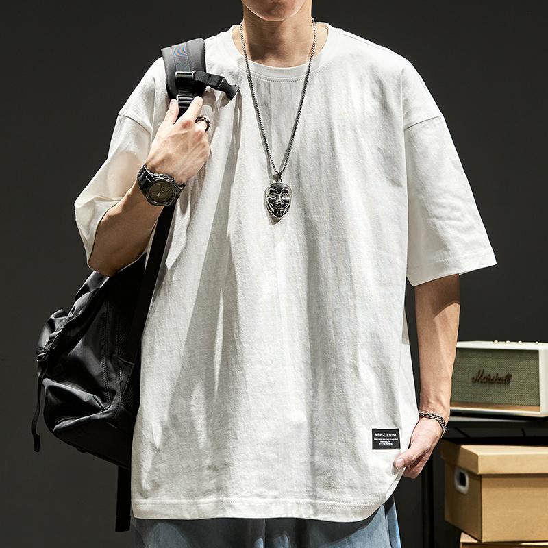 Pure cotton 270g heavy-duty T-shirt, American-style men's and women's thickened half-sleeve, Hong Kong-style ins base layer, loose and simple solid color short-sleeved, 17