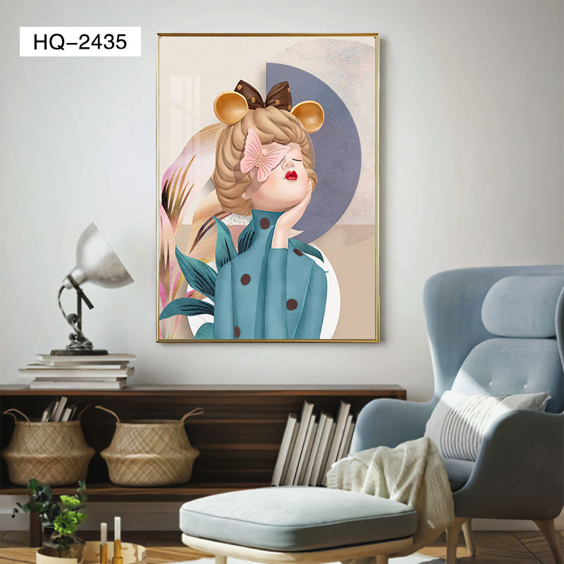Aluminum Alloy Flat Crystal Porcelain Cartoon Doll Porch Painting Application Scenario