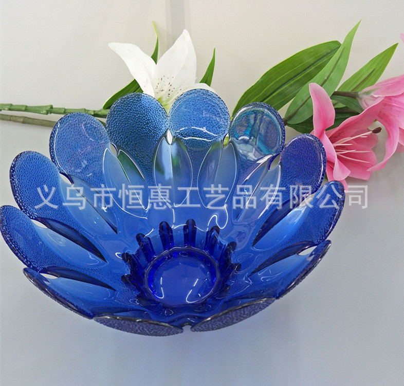 Wholesale Glass Fruit Plate Centrifugal Plate Color Plate Gift Crafts Hotel Supplies Ktv Bean Fishing Snack Plate Specification drawing