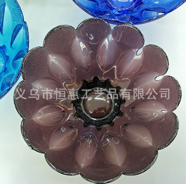 Wholesale Glass Fruit Plate Centrifugal Plate Color Plate Gift Crafts Hotel Supplies Ktv Bean Fishing Snack Plate Application Scenario