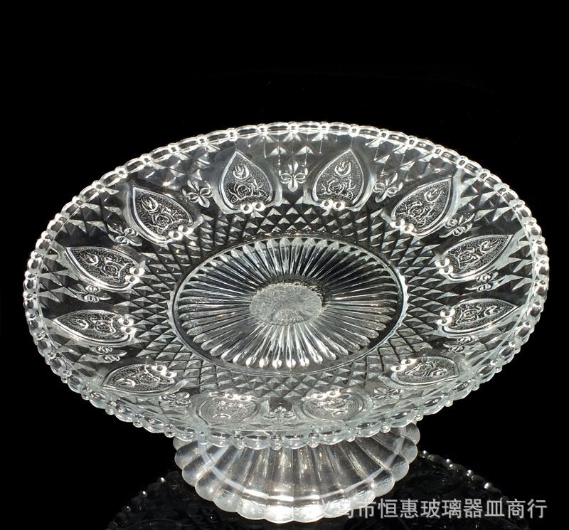 Manufacturers Wholesale Crystal Glass Rbc High Foot Cake Plate Fruit Bowl Glass Art Tableware Gifts
