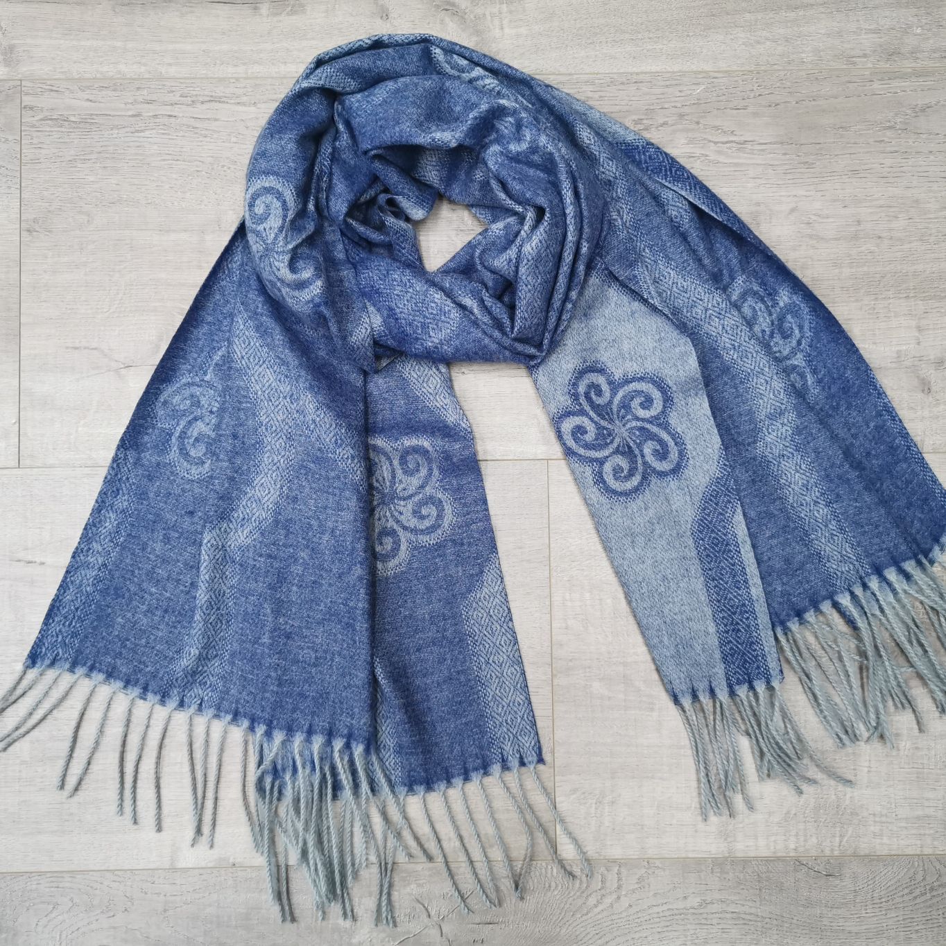 Autumn And Winter Five-Petal Flower Imitation Cashmere Imitation Wool Burr Thick Warm Jacquard Scarf Love All Seasons