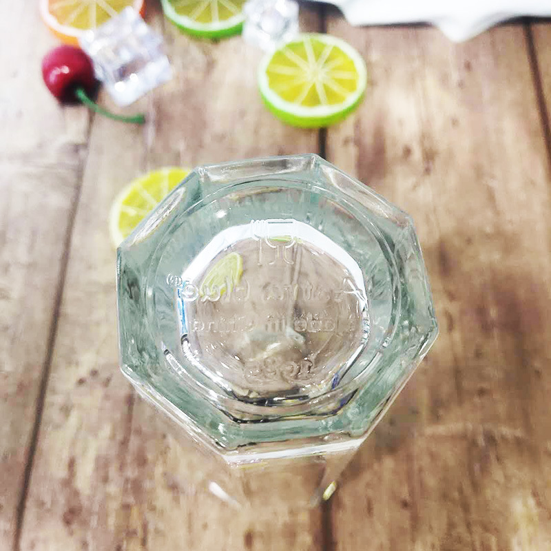 Household Glass Non-Toxic Lead-Free Transparent Living Room Water Cup Heat-Resistant Thick Bottom Tea Cup Creative Juice Cup High Octagon Cup
