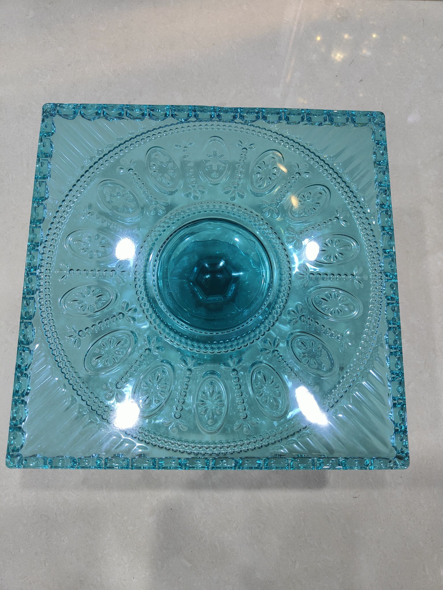 New Hotel Supplies Catering Glass Fruit Tray 25Cms Color Cake Tray With Base details Picture