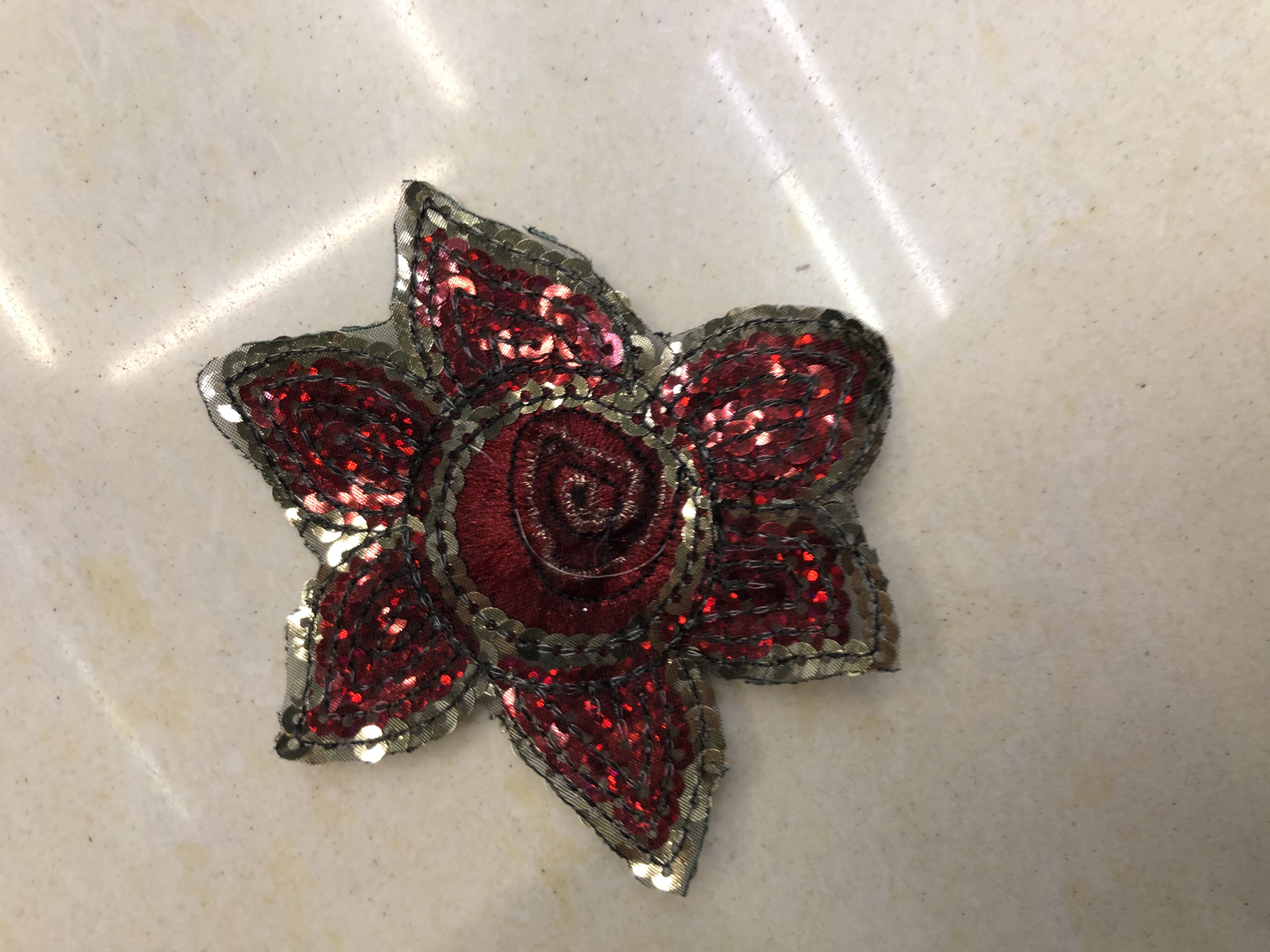 Red Flower Glitter details Picture