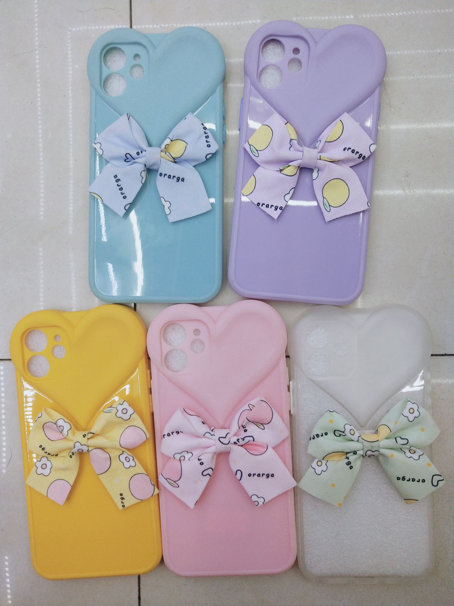 Love material stick bow phone case protective cover