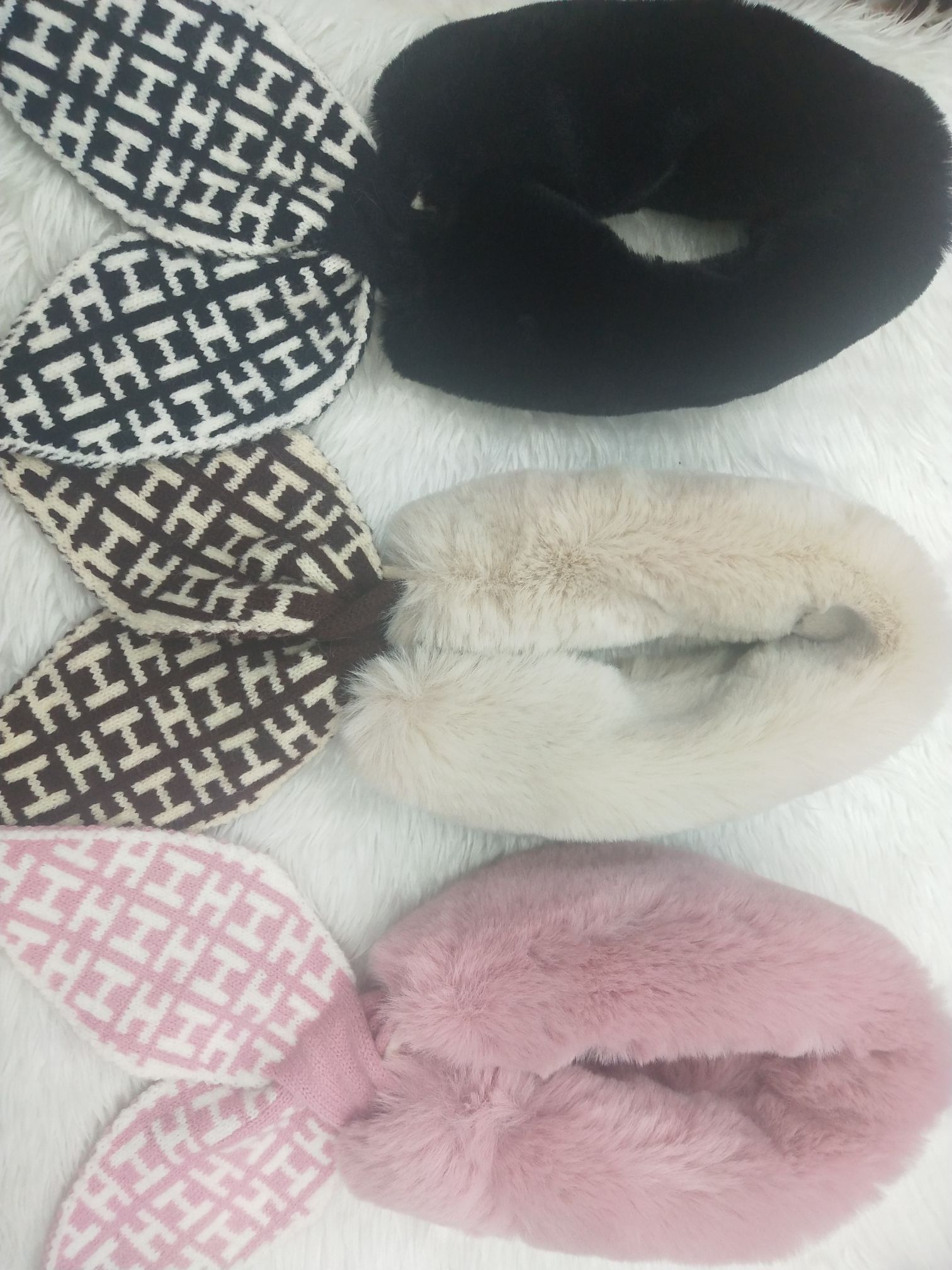 Thickened High-Grade Rabbit Hair Scarf Geometric Classic Fashion Everything Item Picture