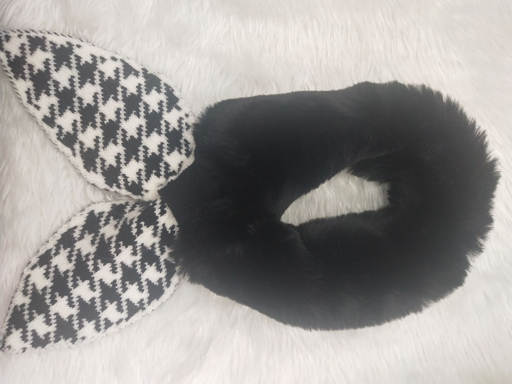 Thickened High-Grade Rabbit Hair Scarf Geometric Classic Fashion Everything Specification drawing