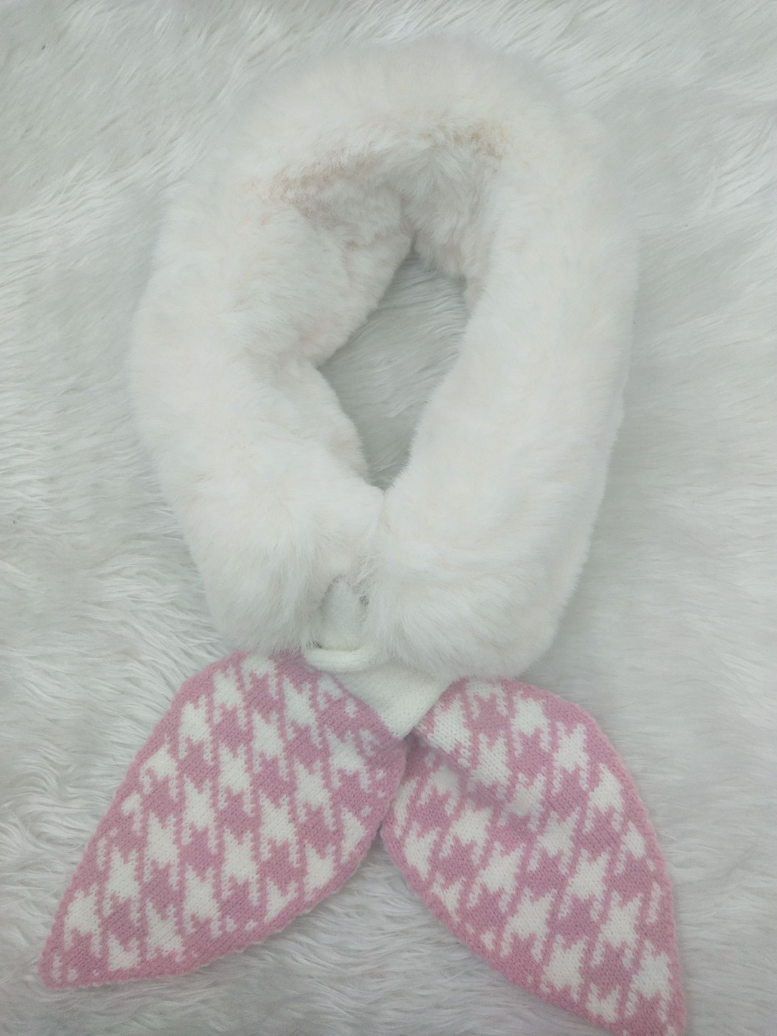 Thickened High-Grade Rabbit Hair Scarf Geometric Classic Fashion Everything details Picture