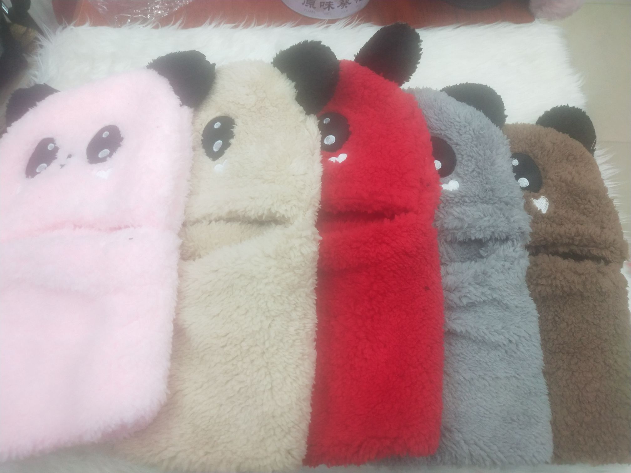 Arctic Velvet Children's Bear Neck Hat Cartoon Embroidery Warm, Soft, Comfortable And Beautiful Item Picture
