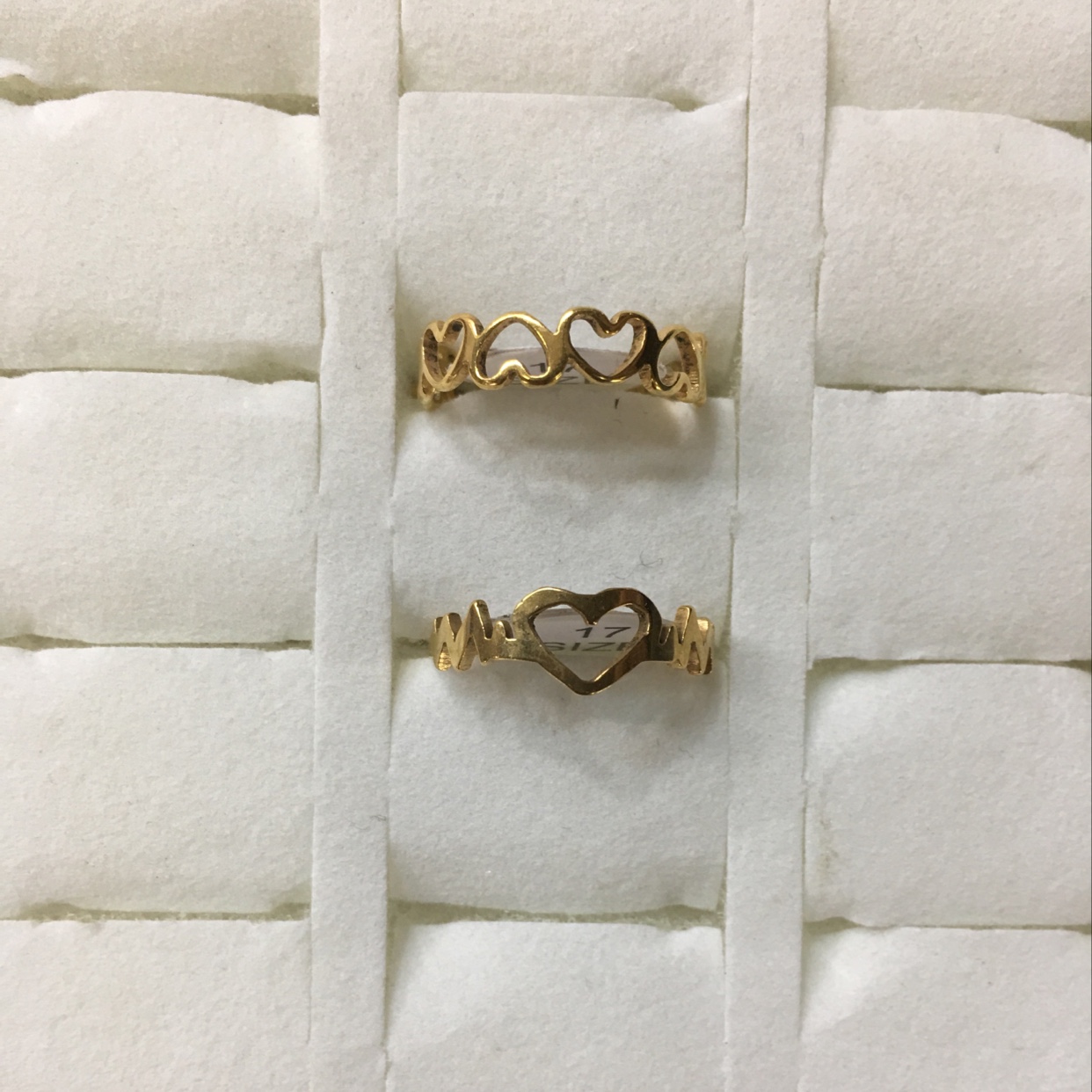 Cheng Jie jewelry stainless steel ring gold hollow design with style simple and elegant elegant elegant temperament noble and elegant