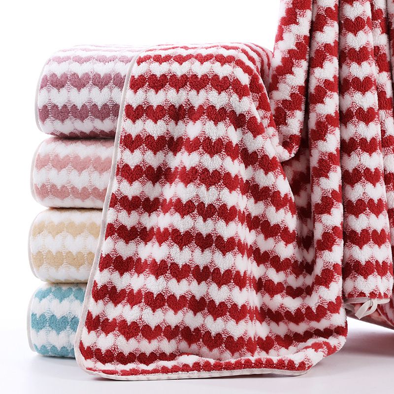 Wholesale Coral Velvet Love Towel Soft Absorbent Couple Towel Bath Towel Daily Hand Towel Item Picture