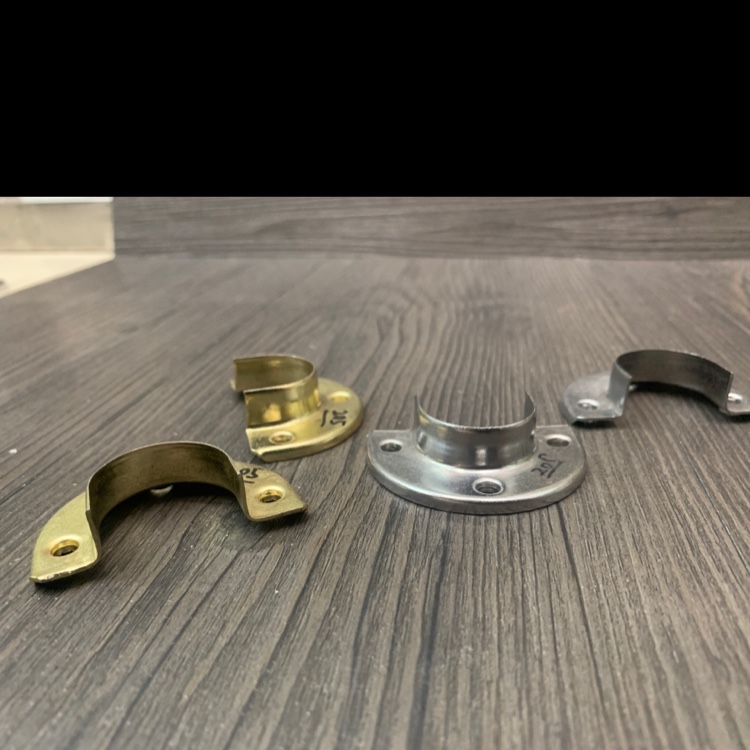 Stainless Steel Household Hardware Open Flange Thickened Wardrobe Hanging Rod Support Rod Base Flange Specification drawing