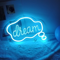 LED Neon Bar Party Creative Decorative Neon backboard Acrylic backboard Light led Decorative light dream Blue 31*22.5cmUSB interface