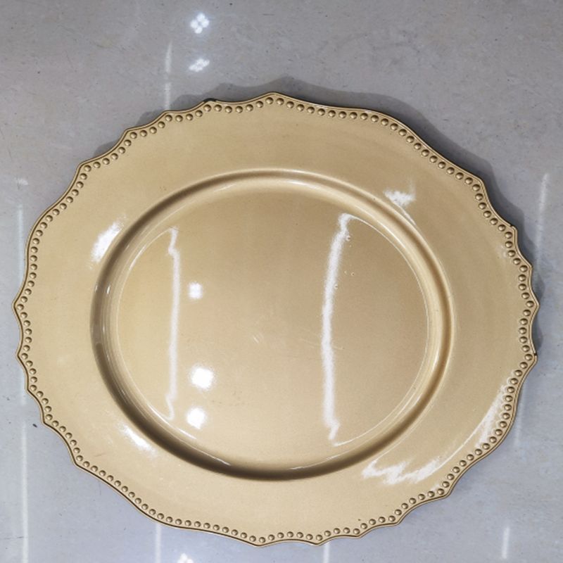 Golden plastic tray placemat plate fruit plate Western plate plating plate plastic multifunctional plate