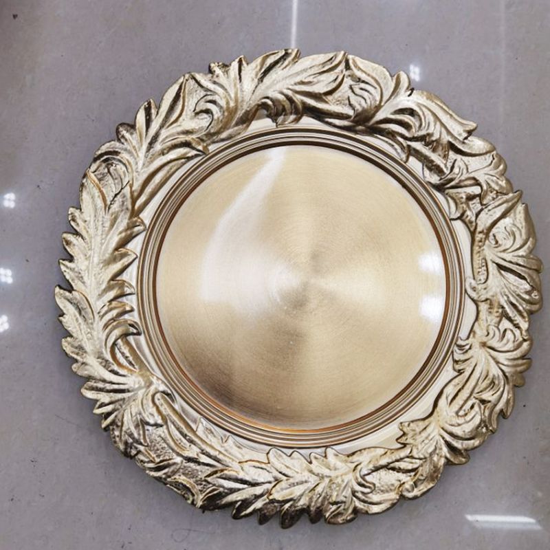 Golden tray placemat plate fruit plate Western plate plating plate plastic multifunctional plate