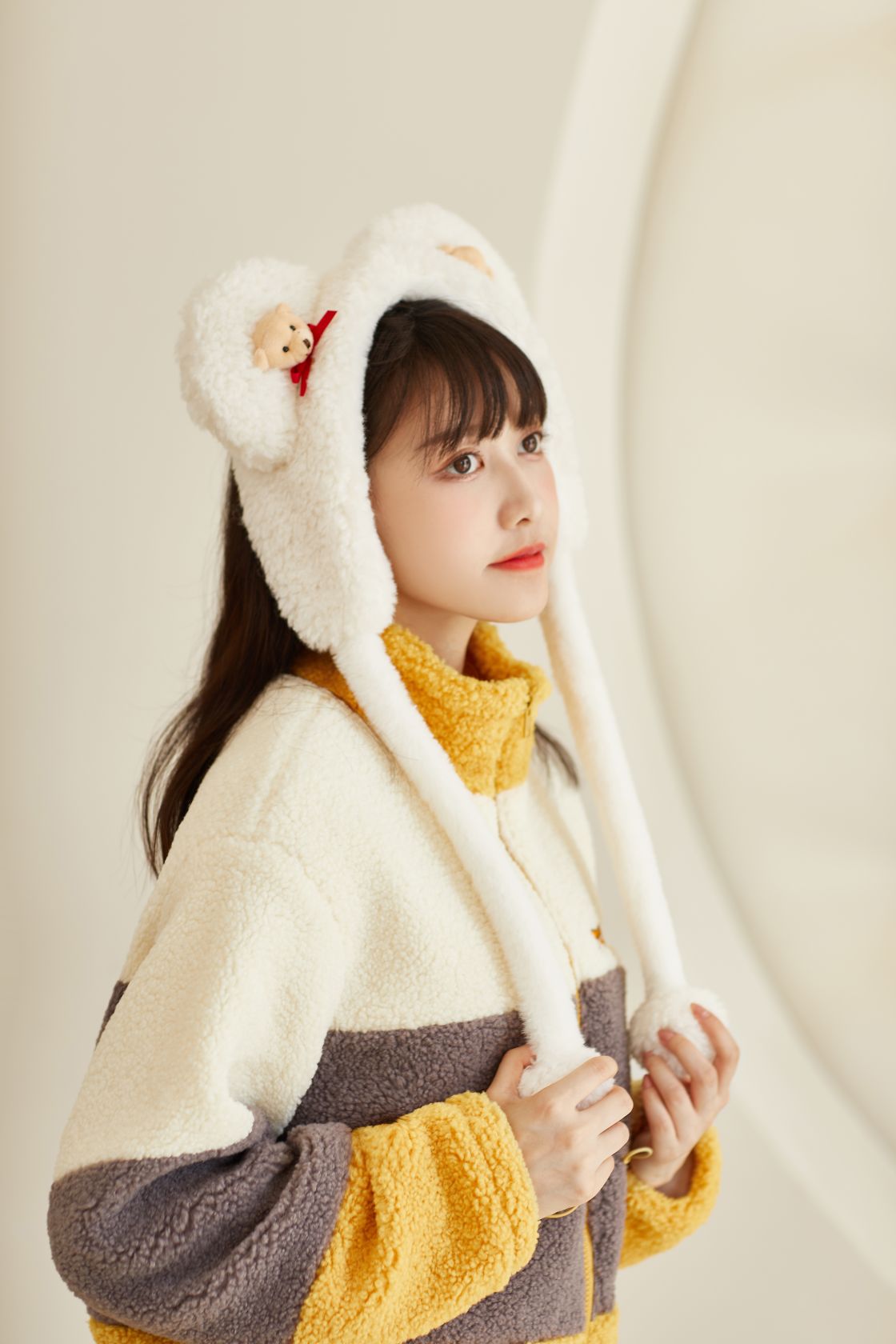 Cute earmuffs Winter winter warm earmuffs Earbags women's ear protectors Ear cover antifreeze artifact Korean version ear cap children's white thumbnail