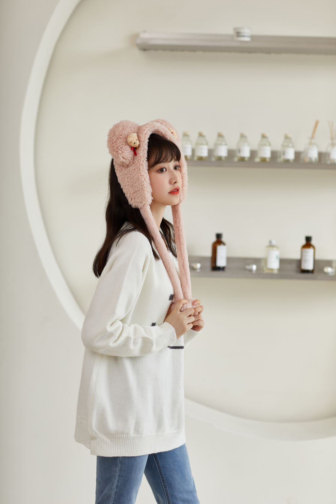 Cute earmuffs Winter winter warm earmuffs Earbags women's ear protectors Ear cover antifreeze artifact Korean version ear cap children's powder thumbnail