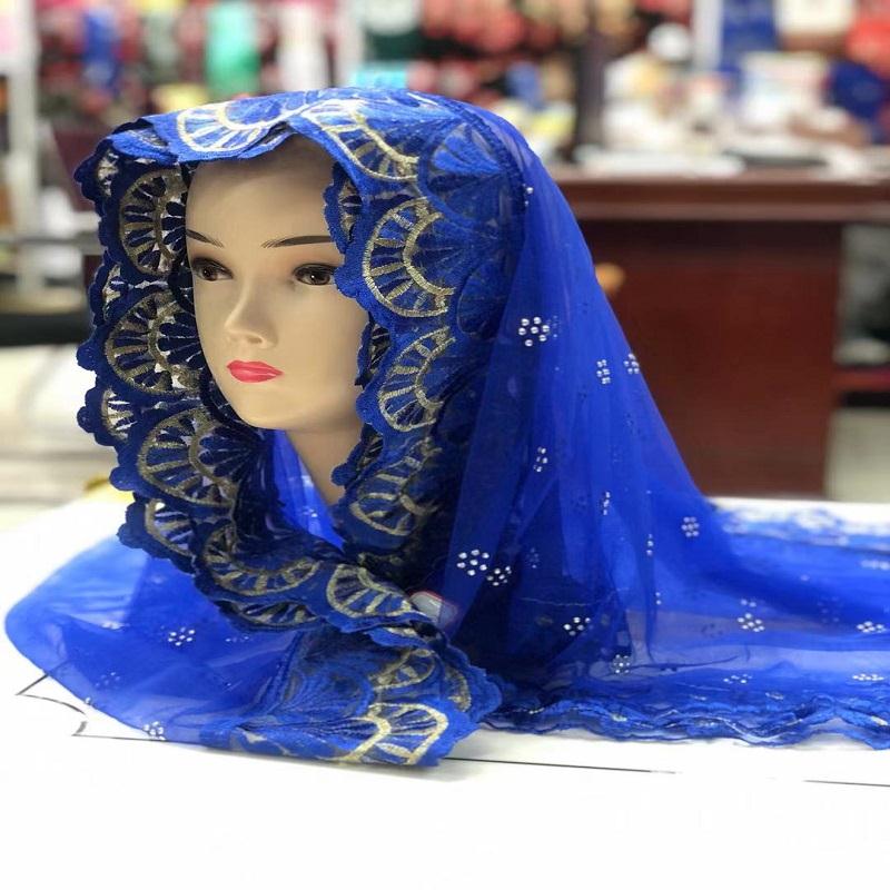 Ethnic Style Yunnan Lijiang Travel Photo Shawl Embroidered Blue Scarf Female Winter