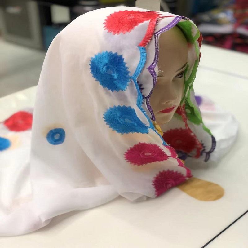 Ethnic Style Yunnan Lijiang Travel Photo Shawl Embroidered White Scarf Female Winter Specification drawing