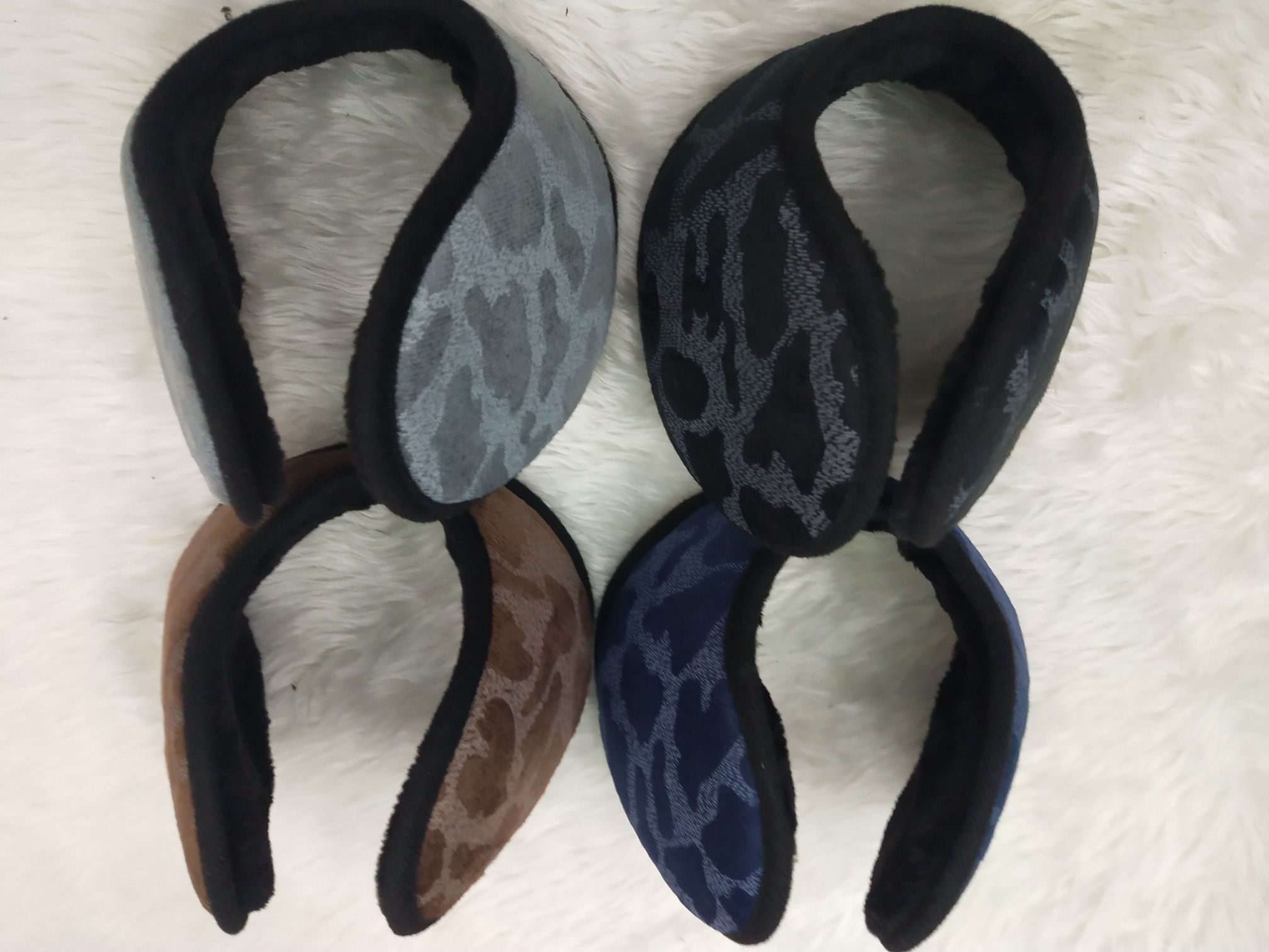 Hair-Free Printed Pattern European Version Fashion Men's Ear Muffs Warm, Comfortable And Beautiful Specification drawing