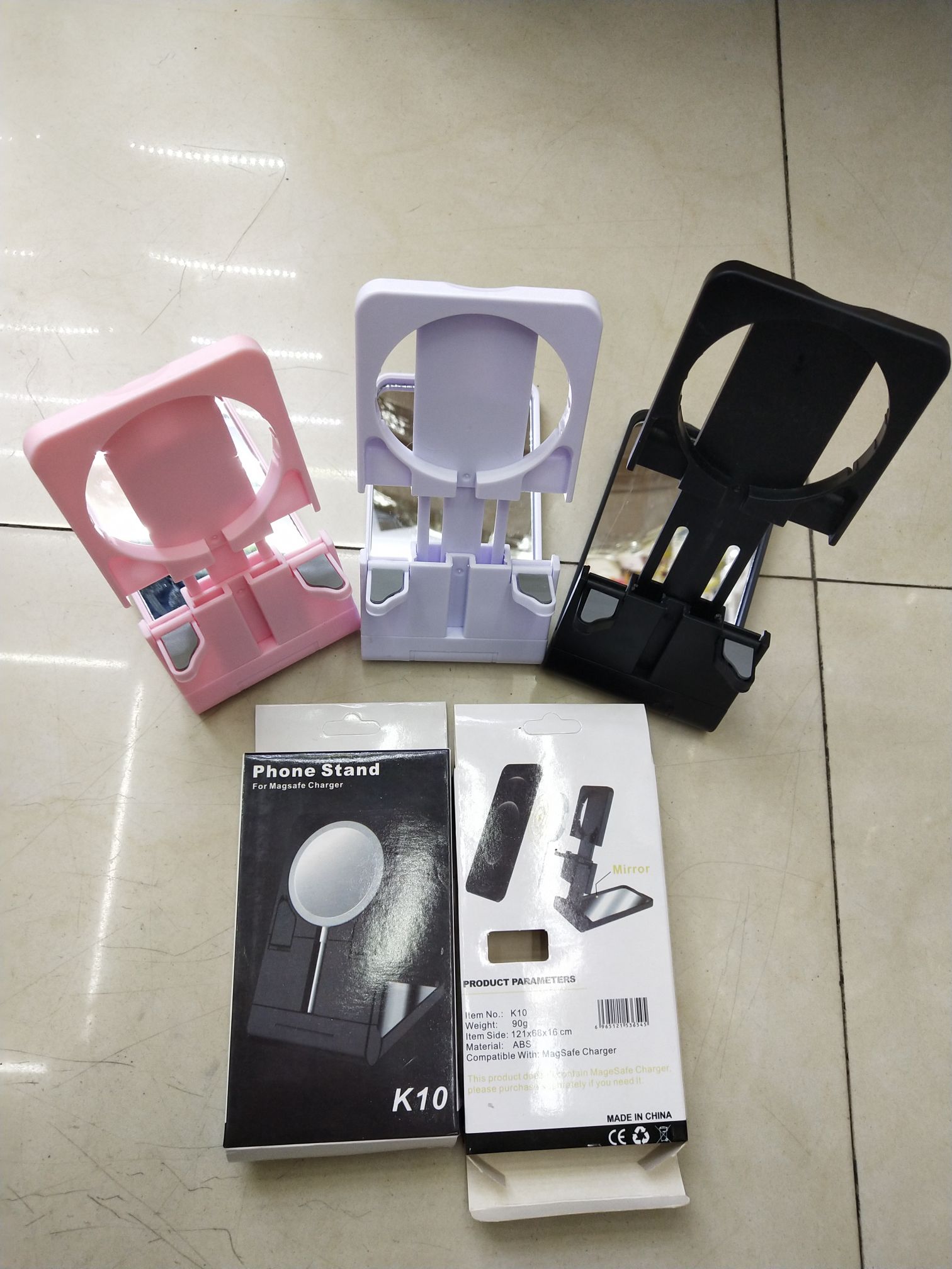 K-10 Beauty Mirror Retractable phone stand