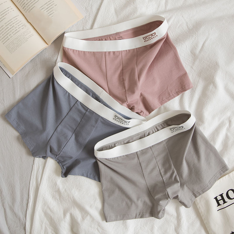 Men's Underwear Pure Cotton Flat Corner Anti-Bacterial Pure Cotton Crotch Seamless Cotton Fabric Mid-Waist Comfortable Boxers 4