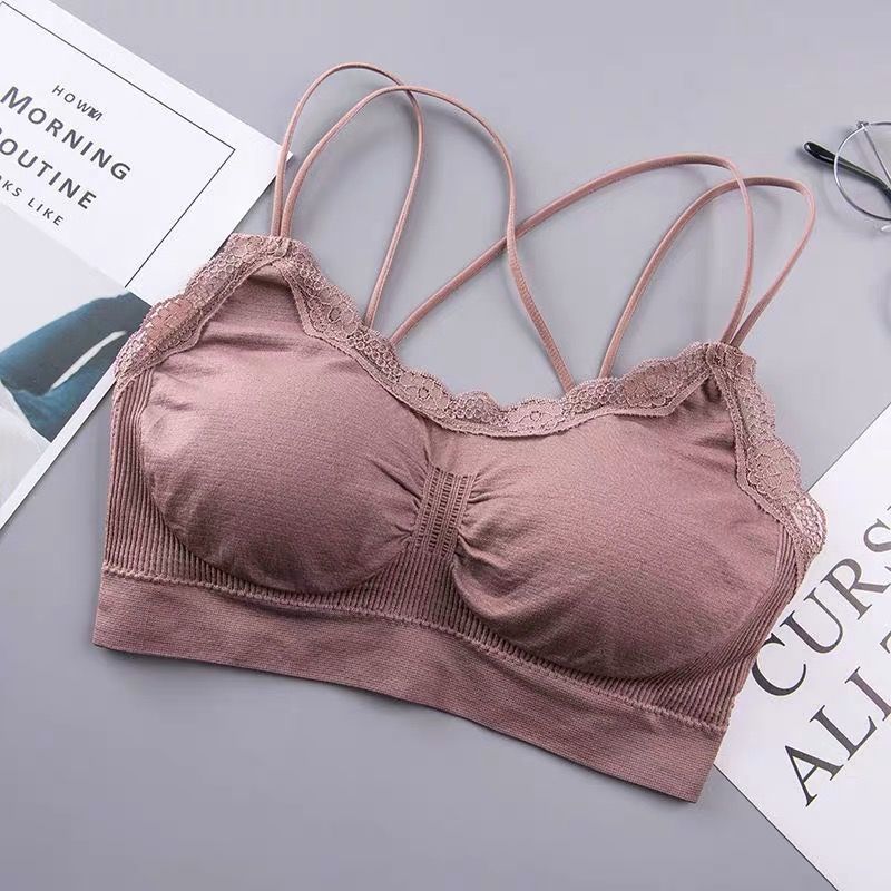 No Underwire Back Lingerie Women's Touch Bra Women's Back Bra One Strap With Chest Pad 9