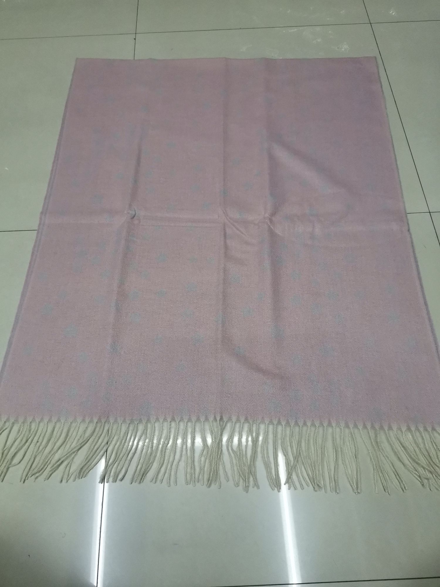 Star Jacquard Pink Medium Wide Scarf details Picture