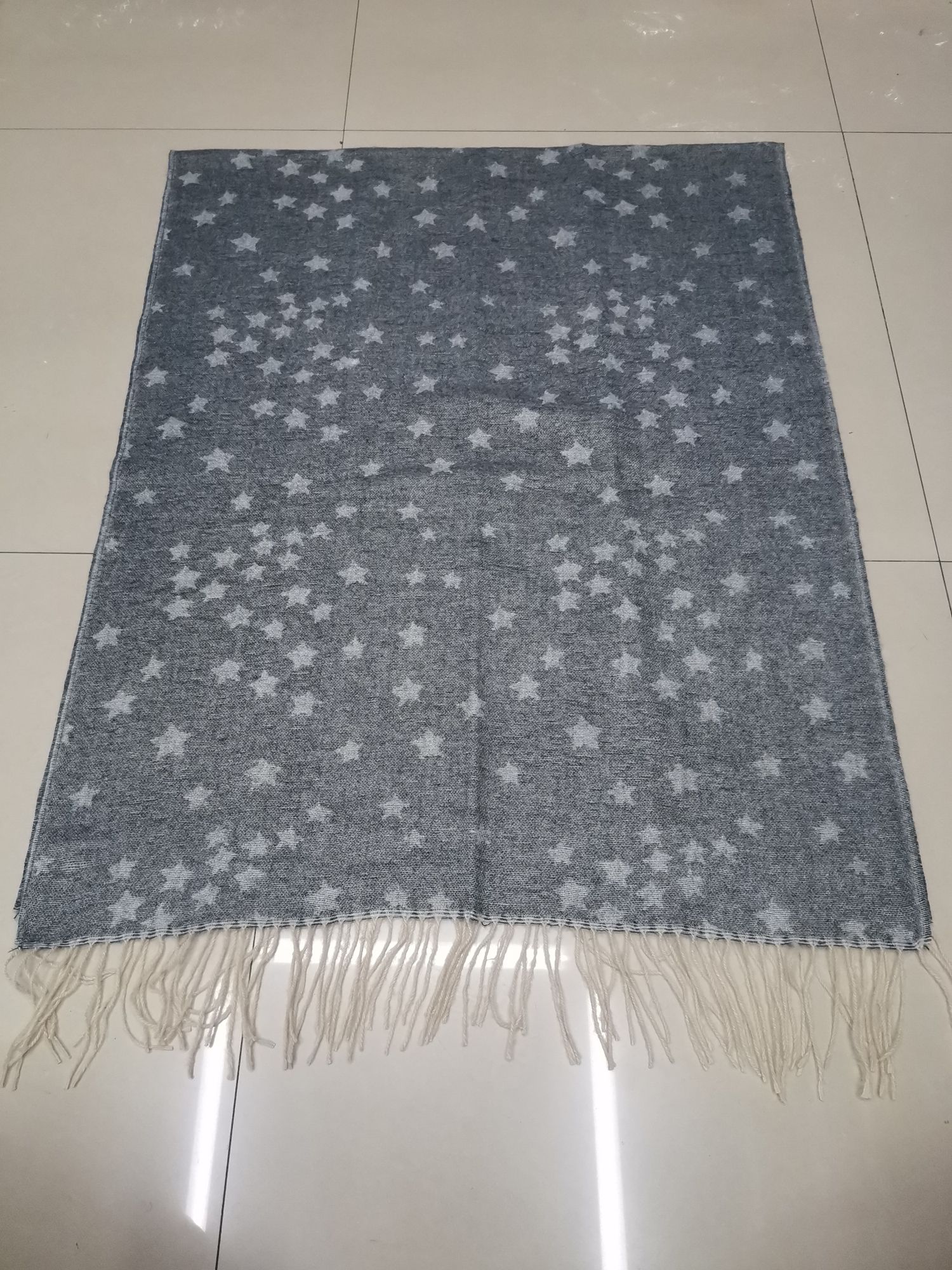 Star Jacquard Grey Scarf details Picture