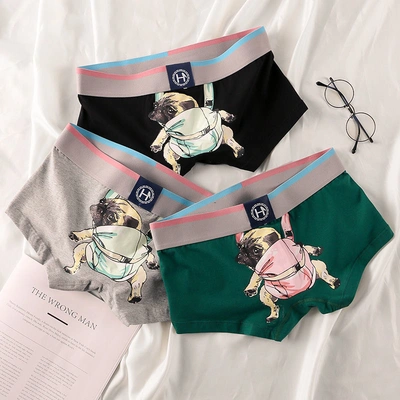 Spring Summer Men's Flat Corner Mid-Waist Student Sports Short Shorts Youth Underpants Boxers