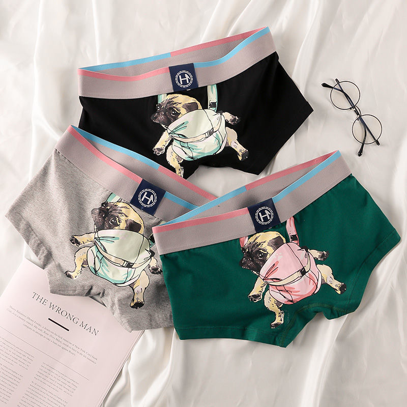 Spring Summer Men's Flat Corner Mid-Waist Student Sports Short Shorts Youth Underpants Boxers Specification drawing