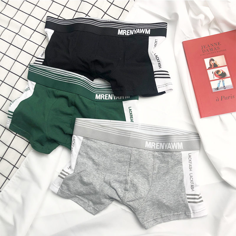 Spring Summer Men's Underpants Modal Cotton Flat Horn Mid-Waist Student Athletic Shorts Men's Underpants Specification drawing