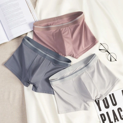 Spring Summer Men's Underpants Modal Cotton Flat Corner Mid-Waist Student Sports Short Shorts Youth Bottom