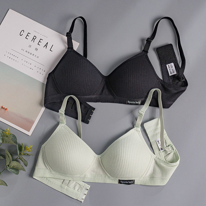 French Small Square Collar Seamless Underwear Bare Feeling Latex Bra No Underwire Push-Up Anti-Sagging Sports Bra Women 7