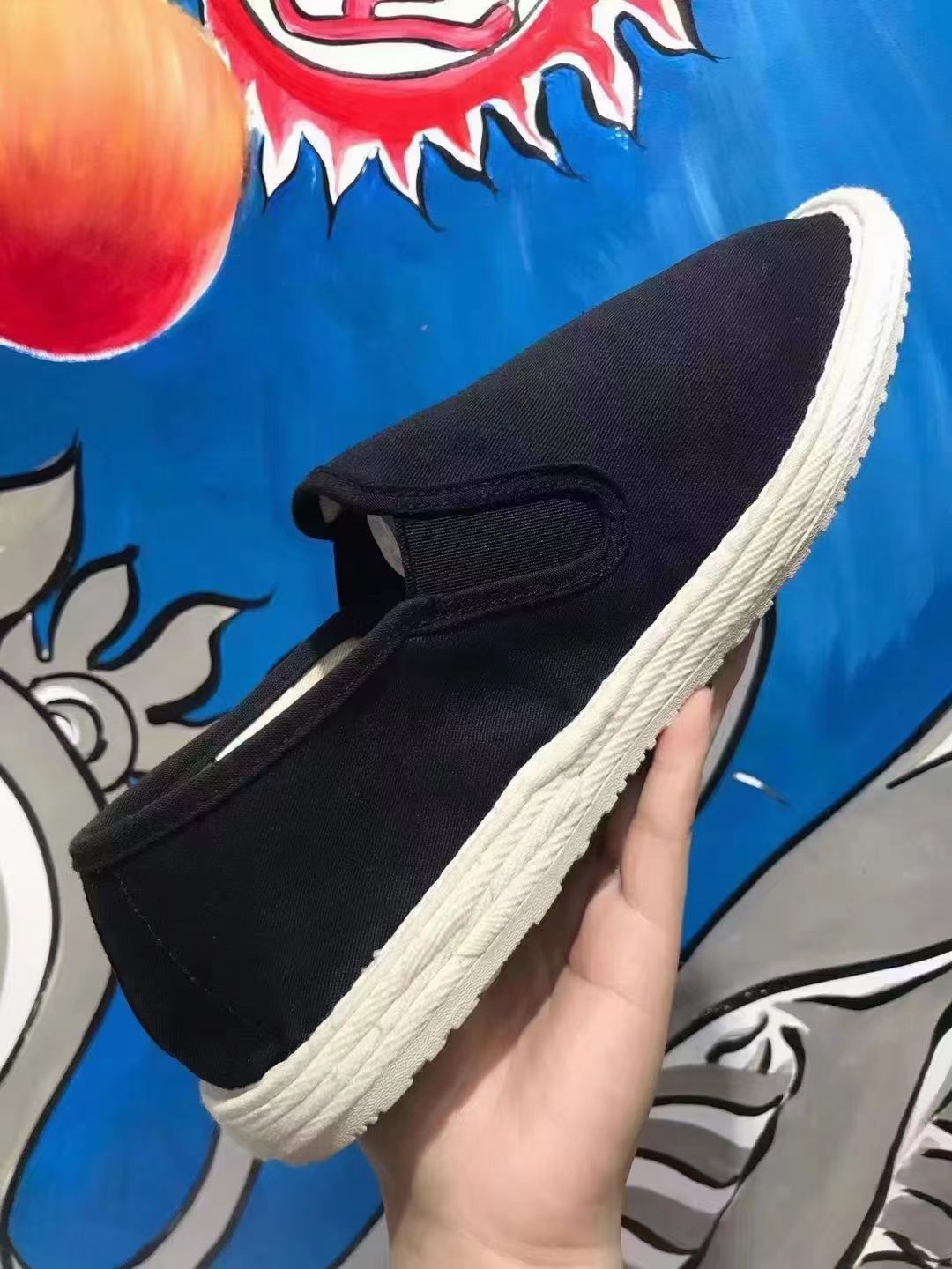 Jinghua Face Jingqiang Cloth Classic Pure Black And White Sole Cotton Shoes Handmade, 39 ~ 45 Yards, 1