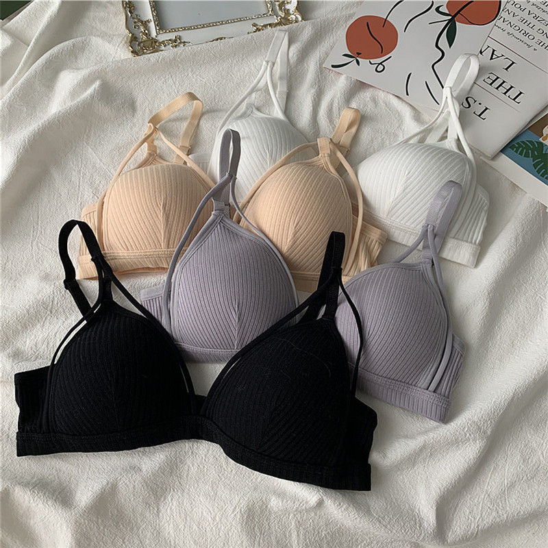 French Small Square Collar Seamless Underwear Bare Feeling Latex Bra No Underwire Push-Up Anti-Sagging Sports Bra Women 8