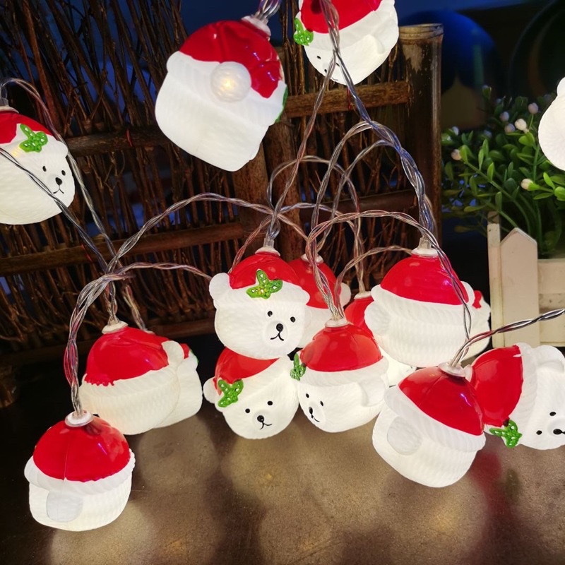 Santa Claus LED light string Christmas tree snowman decorative light string holiday led room Battery Christmas snowman light string Christmas Bear 3m 20 light battery box