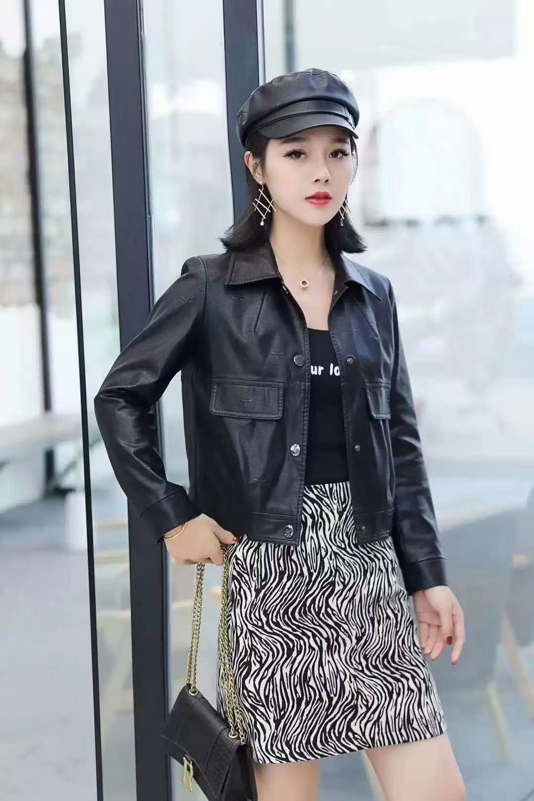 Women's Leather Jacket details Picture