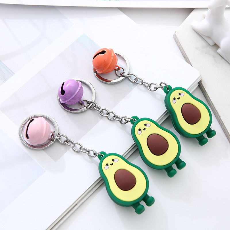Creative Cartoon Pvc Simulation Avocado Fruit Key Chain Pendant Bag Accessories Pile Small Gift Wholesale details Picture